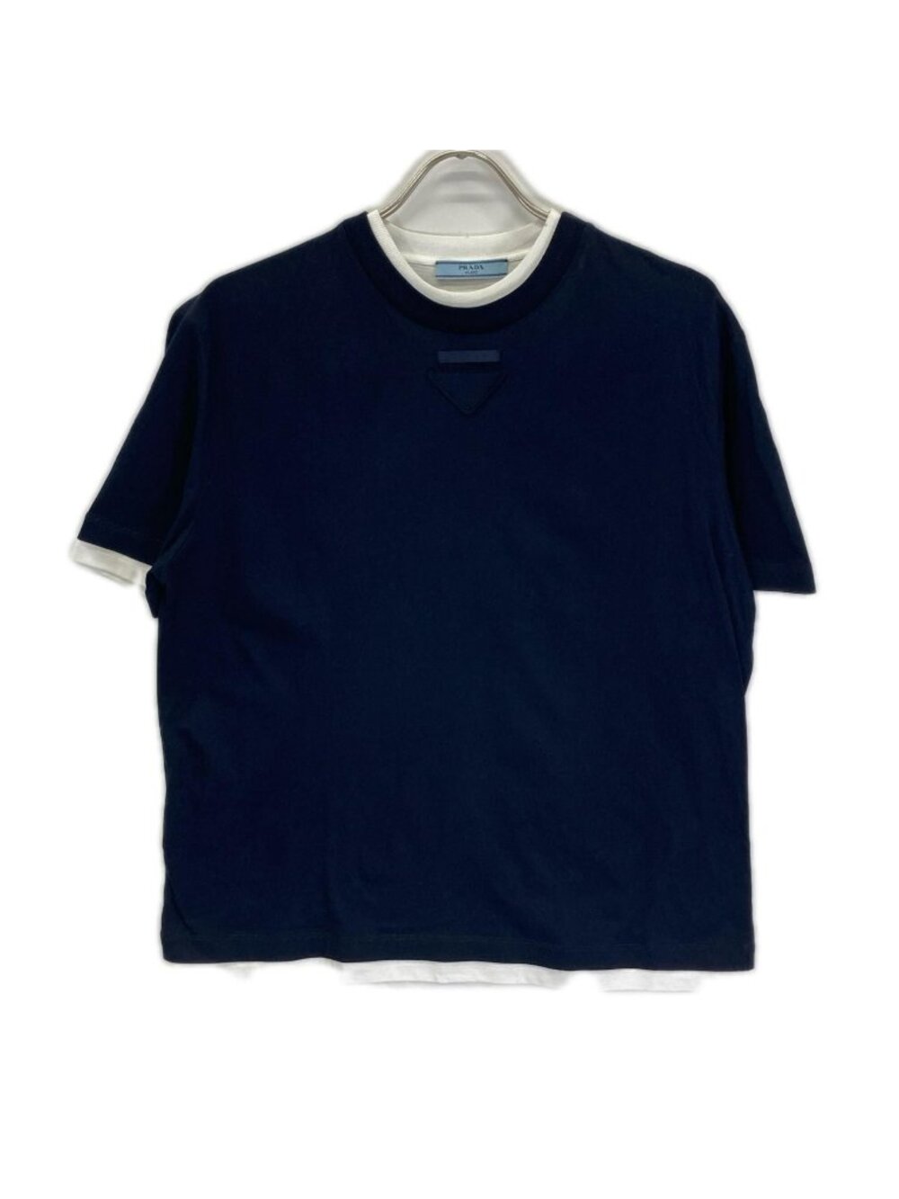 Prada Triangle Logo Jersey T-Shirt XS